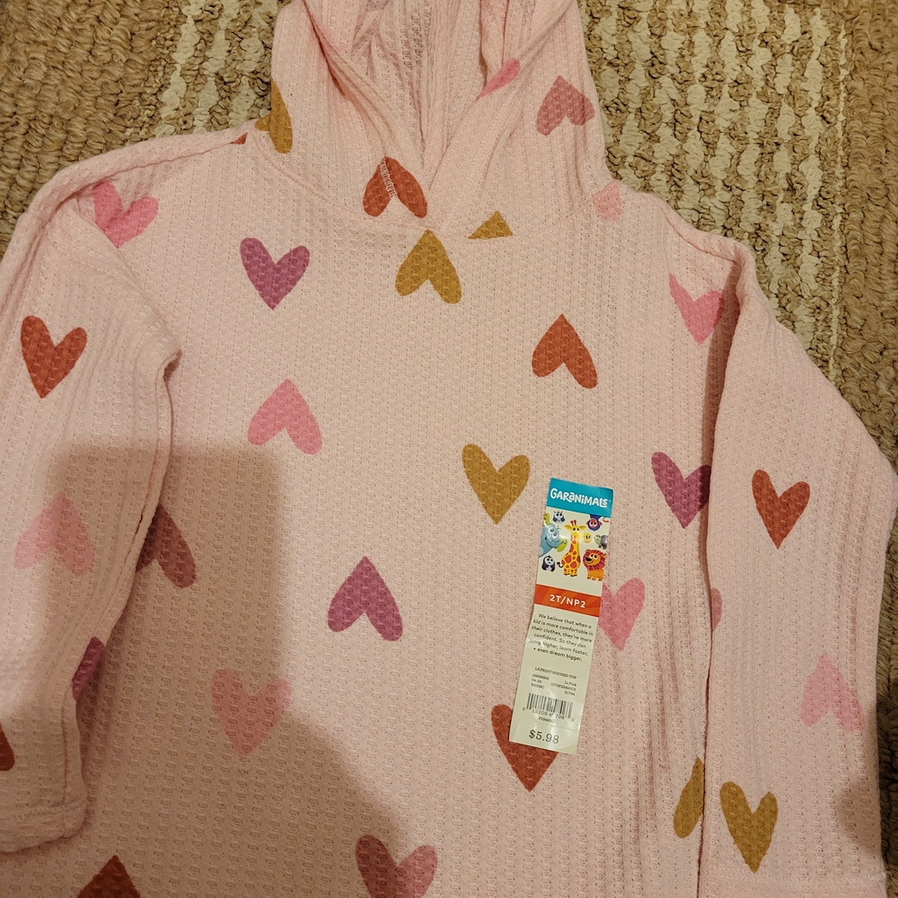 Garanimals Pink Multi-Heart Thermal Pullover
